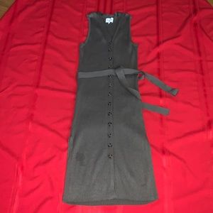 Army Green Sleeveless Sweater Dress